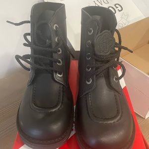 NEW Kickers Kick Kol black leather ankle Boots AWESOME UNISEX